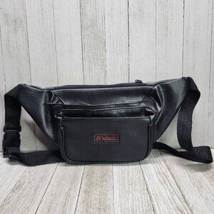 Vintage Venus Pack Waist Hip Belt Bag Quick Release Faux Leather Black Zip KOREA